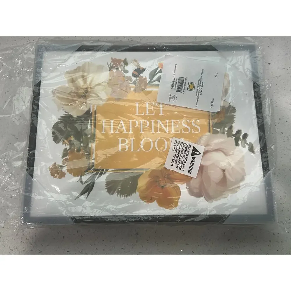 Stupell Industries Bold Let Happiness Bloom Yellow White Blushing Flowers - Picture 1 of 5